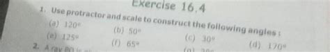use protractor and scale to construct the following angle - Brainly.in