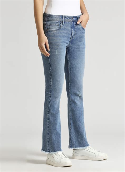Pimlico Light Blue Mid Rise Flare Jeans | Pepe Jeans India