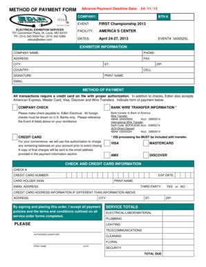 Fillable Online Edlen Method of Payment Form - Shepard Fax Email Print ...