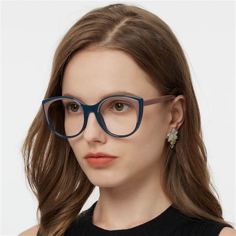 Jennifer Cat Eye - Blue/Brown Eyeglasses