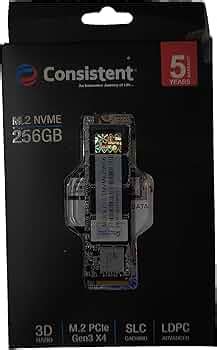 Consistent 256GB NVMe PCIe M.2 SSD 2280, 3D NAND with SLC Cache, Up to ...