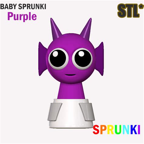 👶 STL Sprunki Incredibox Baby Purple Sprunki STL 3D Character Fanart ...