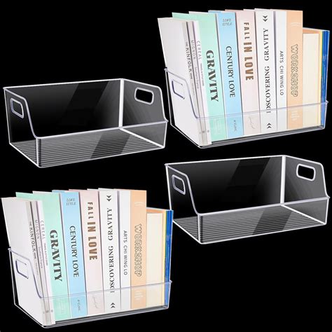 4 Pcs Clear Large Storage Book Display Case - 13 x 8.5 x 5.9 Inch Book ...