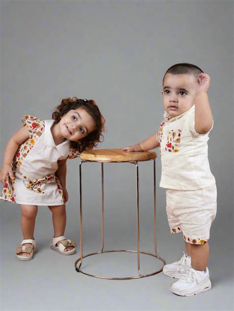 Tusk & Giggles Twinning Set| Co-ord Set for Boys & Frock for Girls ...
