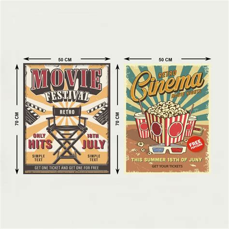 Buy Arsaa - Food Multicolour Movie Cinema Posters Set of 2 MDF- 50x70 ...