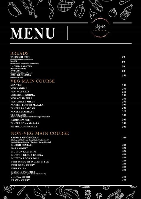 Menu at SKY HI, Bhubaneswar, Plot No 461