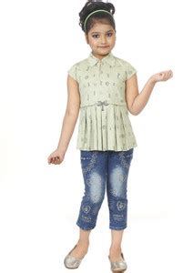 BURBN Girls Party(Festive) Top Jeans Price in India - Buy BURBN Girls ...