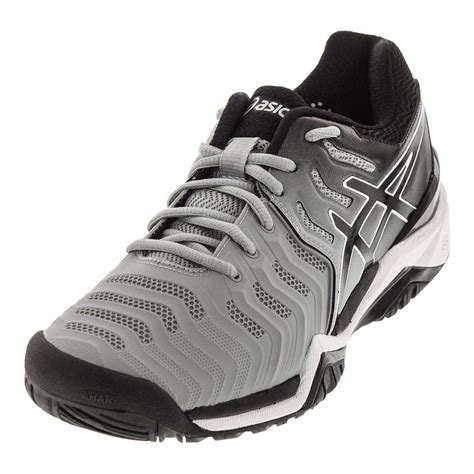 Buy ASICS Gel-Resolution 7 Tennis Shoe Mid Grey/Black/White 10 D(M) US ...