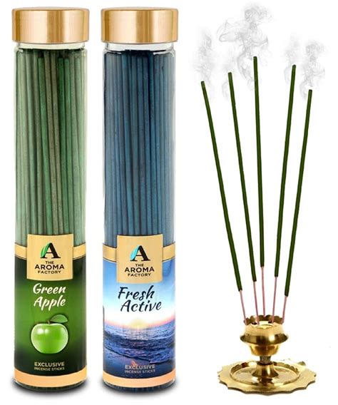 The Aroma Factory Green Apple & Fresh Active Agarbatti (Charcoal Free ...