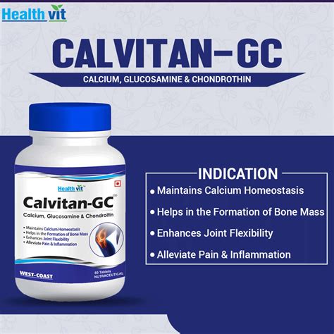 Buy HEALTHVIT CALVITAN-GC CALCIUM 266MG, GLUCOSAMINE 185MG ...