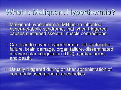 PPT - Malignant Hyperthermia: Causes, Symptoms, and Treatment ...