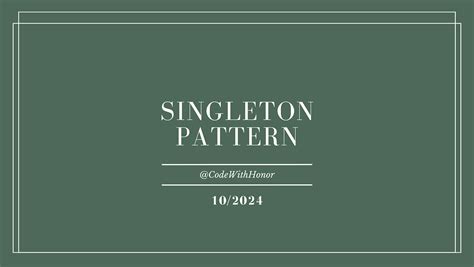 Image result for Singleton Pattern
