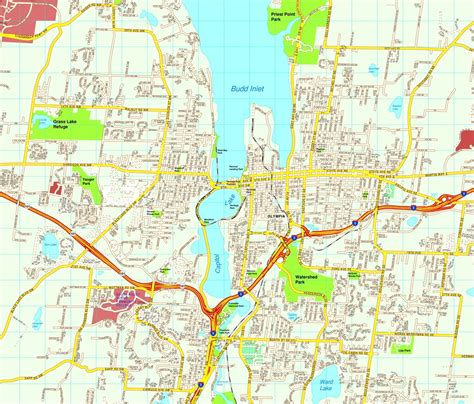 Olympia map. Eps Illustrator Vector City Maps USA America. Eps Illustrator Map | Vector World Maps
