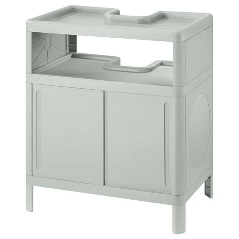 Ikea IVÖSJÖN Wash-Basin Base Cabinet, with Sliding Doors/Green ...