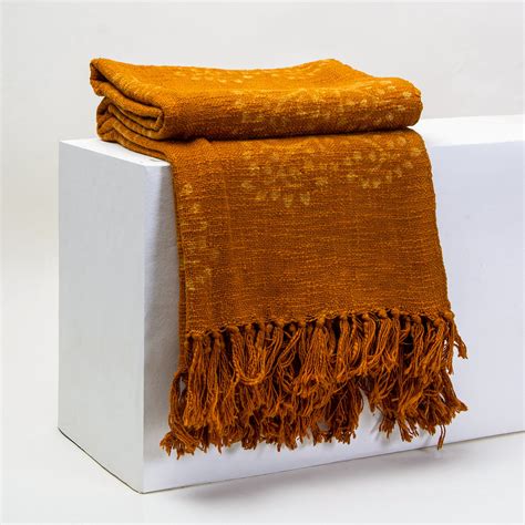 Buy Brown Flower Plant Print Cotton Couch Throws Online – Dmaasa
