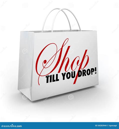 Shop Till You Drop Shopping Bag Sale Discount Advertising Stock ...