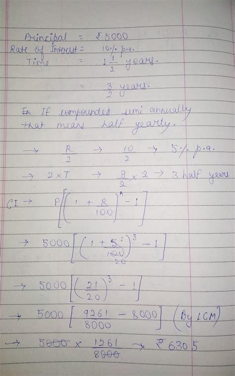 find the amount and the compound interest on rupees 5000 at 10% P.a ...