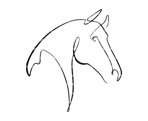 Line Art Horse Head Svg One Line Horse Svg Continuous Line - Etsy India