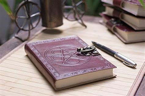 RJKART Handcrafted Leather Cover Star Embossed Writing Diary with C ...