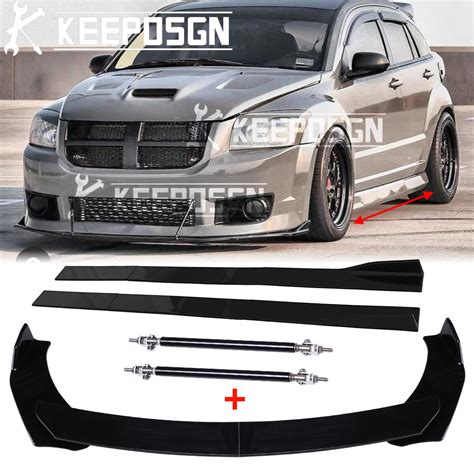 For Dodge Caliber SRT4 2007-2012 Front Bumper Lip Splitter + 86.6" Side Skirts | eBay