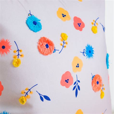 Handcrafted Blooms Velvet Cushion Cover 16 inch Online - Premium ...