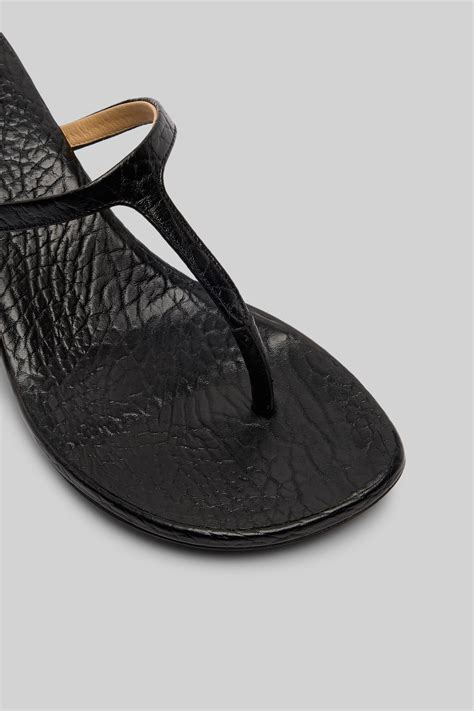 Women's Black Leather Sandal Sottiletta - Marsèll