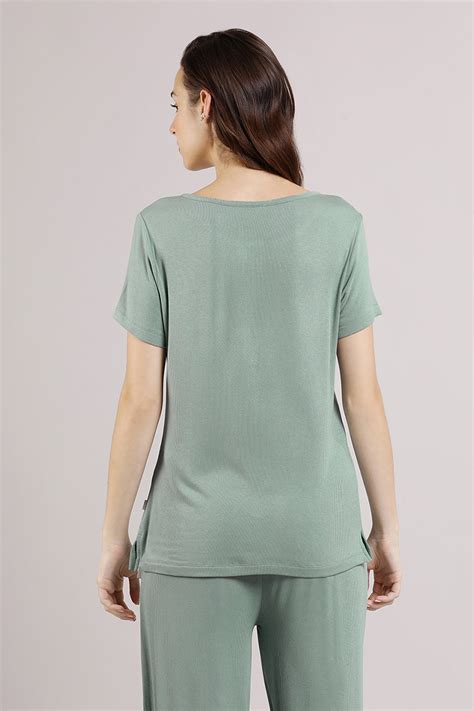 Buy Serene Dream Henley Neck Tee - Iceberg | amanté