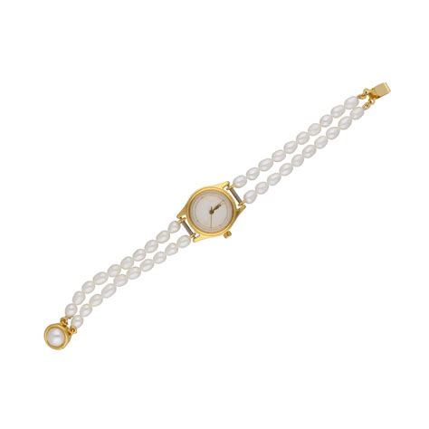 Buy Sri Jagdamba Pearls Tanmayi 2 Lines Pearl Wrist Watch at Amazon.in