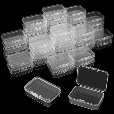 SATINIOR 48 Packs Clear Small Plastic Containers Transparent Storage ...