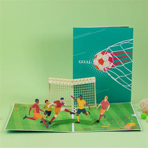 3D Pop Up Paper Carving Birthday Card Football Match Celebration Card ...