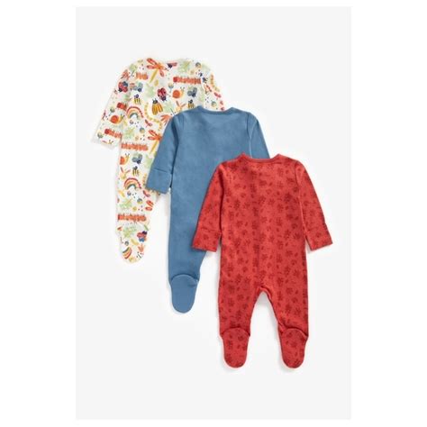 Buy Boys Full Sleeves Sleepsuit Bug Print - Pack Of 3 - Multicolor ...