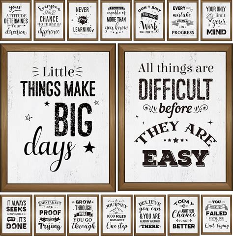 Buy 19 Pieces Industrial Chic Motivational Posters for Classroom ...