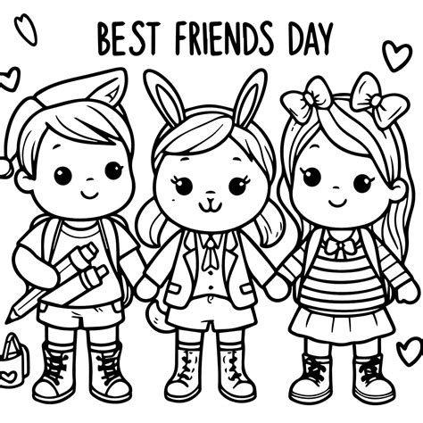 National Best Friend Day coloring page - Download, Print or Color ...