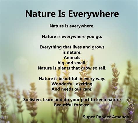 Nature is Everywhere: A Poem by Super Ranger Amanda