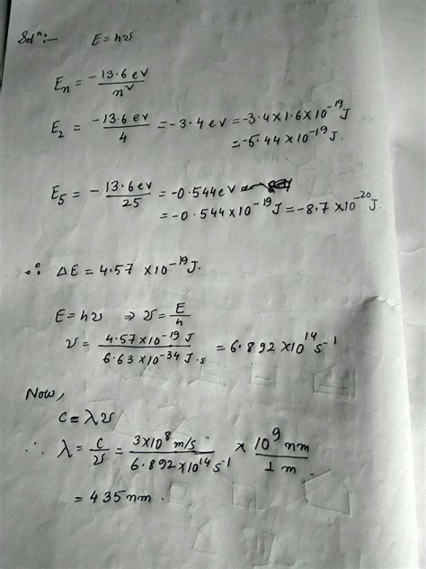 [Solved] What is the frequency and wavelength of a photon emitted ...