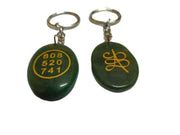 Green Jade Crystal Stone Money Switch Word Zibu Symbol Key Chain ...