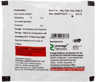 Mesaline 2 G Granules 1 - Uses, Side Effects, Dosage, Price | Truemeds