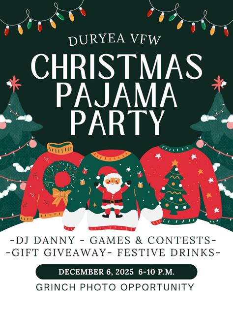 Duryea VFW Christmas Pajama Party 🌲, 492 Stephenson St, Duryea, PA, 6 ...