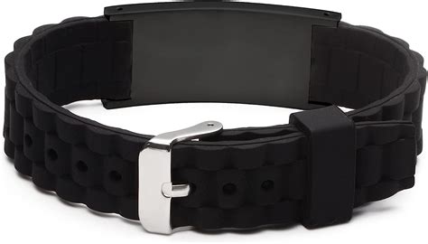 Buy LinnaLove Silicone Sport Medical Alert ID Bracelet for Men Diabetes ...