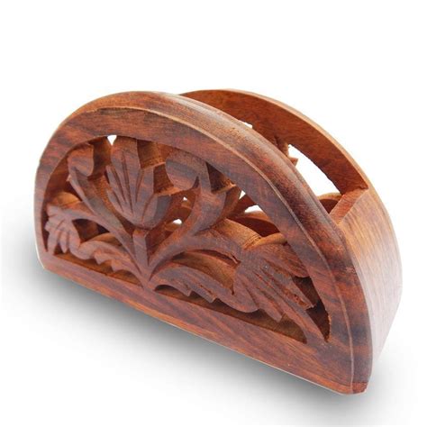 Dizardo Kraft Wooden Napkin Holder Stand Table Tissue Paper Rack Chilai ...