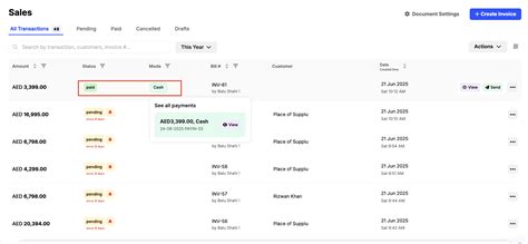 How to record payment for an invoice in UAE account - General - Swipe