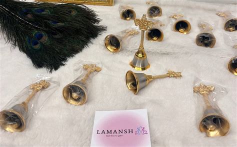 LAMANSH Golden plated Pooja Garuda Bells 🔔Ghanti for Puja Mandir or ma ...