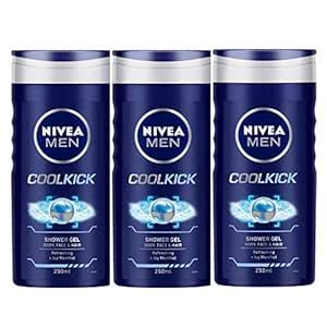 Buy NIVEA Bath Care Shower Gel Cool Kick for Men, 250ml (Pack of 3 ...