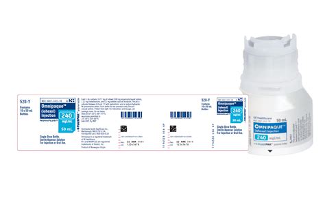 Omnipaque 240 Iohexol 240 mg / mL Injection Infusion Bottle 50 mL