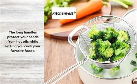 Buy KitchenFest® Deep Frying Strainer Stainless Steel Skimmer Ladle ...