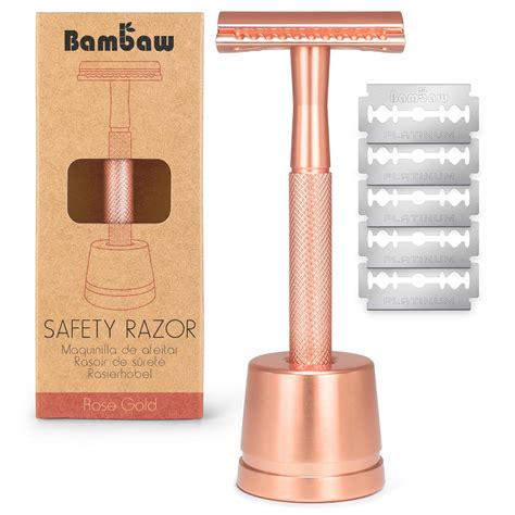 Safety Razor Rose Gold With Safety Razor Stand | Reusable Razor | Eco ...