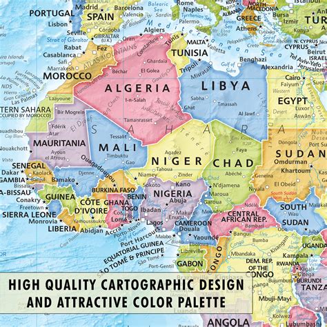 Buy Large Blue Ocean World Wall Map | 36x24 - Detailed World Wall Map ...