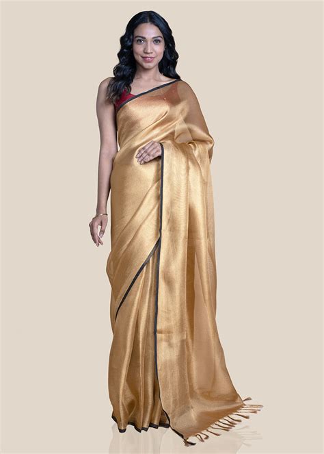 Get Golden Zari With Black Selvedge Saree at ₹ 2900 | LBB Shop
