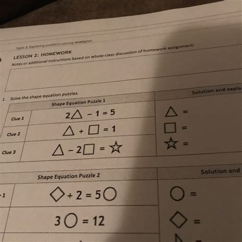 shape equation puzzle 1 - brainly.com