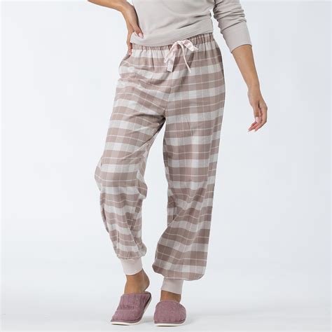 Womens Pyjamas - bb&b Sleep Plaid Flannelette Cuffed Pant